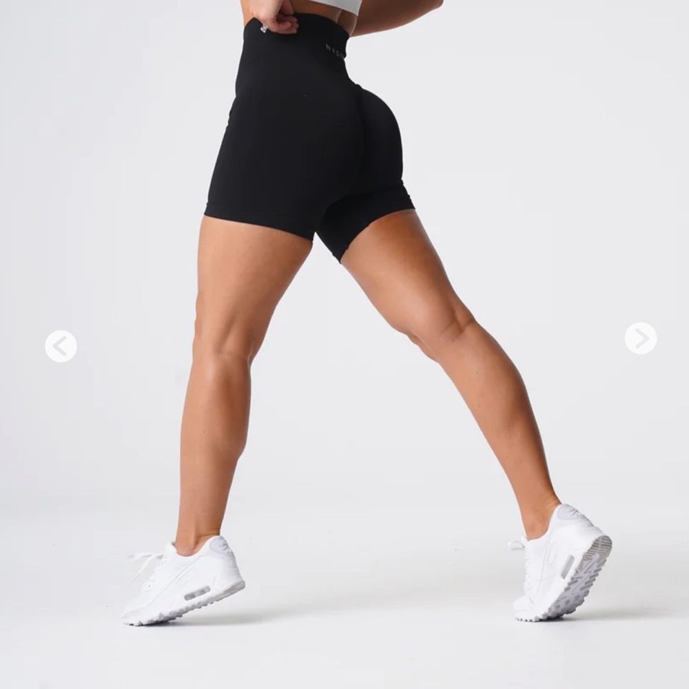 Black NVGTN Solid Seamless Shorts